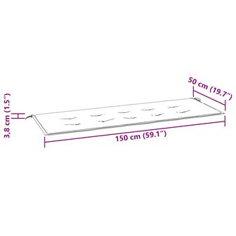 Tuinbankkussen 150x50x3 cm oxford stof zwart 7