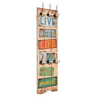 Wandkapstok met 6 haken LIVE LIFE 120x40 cm  1
