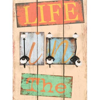 Wandkapstok met 6 haken LIVE LIFE 120x40 cm  4