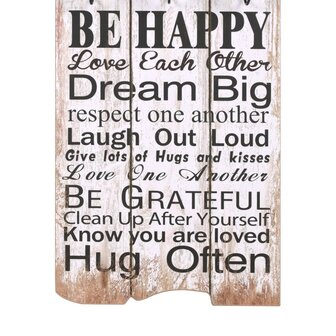 Wandkapstok met 6 haken FAMILY RULES 120x40 cm  5