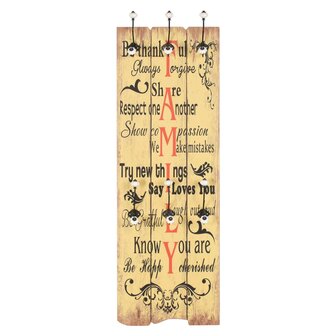 Wandkapstok met 6 haken FAMILY 120x40 cm  2
