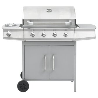 Gasbarbecue 4+1 kookzone roestvrij staal zilverkleurig  3