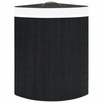 Hoekwasmand 60 L bamboe zwart 4