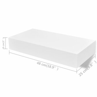 Wandplanken zwevend met lades 2 st 48 cm wit 6