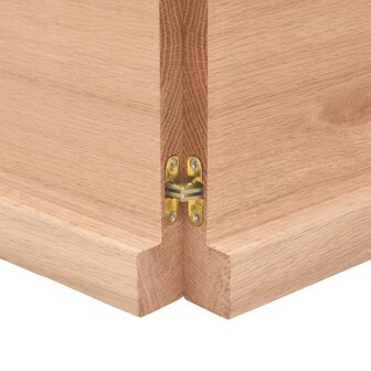 Wandschap 120x60x(2-4)cm behandeld massief eikenhout lichtbruin 8