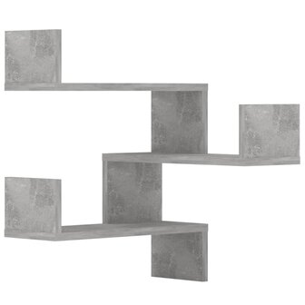 Hoekwandschappen 2 st 40x40x50 cm bewerkt hout betongrijs 2