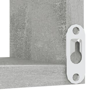 Hoekwandschappen 2 st 40x40x50 cm bewerkt hout betongrijs 8