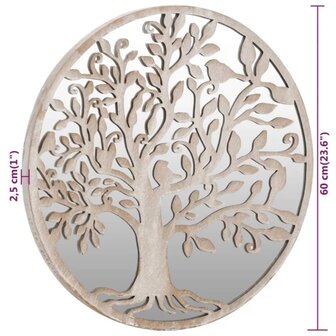 Tuinspiegel rond 60x2,5 cm ijzer zandkleurig 6