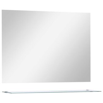 Wandspiegel met schap 80x60 cm gehard glas 2