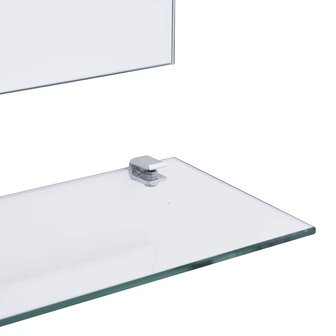Wandspiegel met schap 80x60 cm gehard glas 4