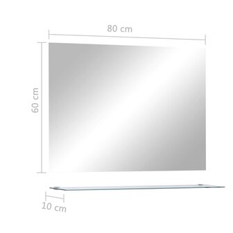 Wandspiegel met schap 80x60 cm gehard glas 6