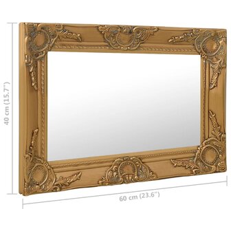 Wandspiegel barok stijl 60x40 cm goudkleurig 6