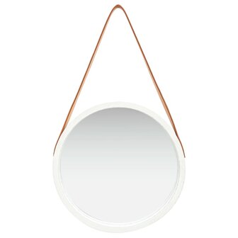 Wandspiegel met band 40 cm wit 2