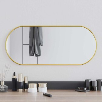 Wandspiegel 70x30 cm ovaal goudkleurig 1