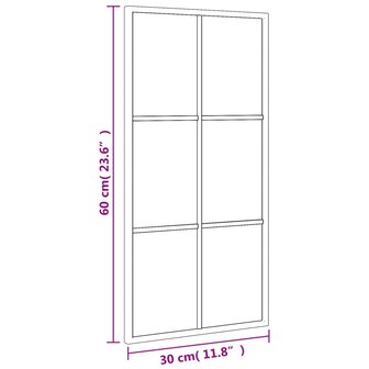 Wandspiegel rechthoekig 30x60 cm ijzer zwart 8