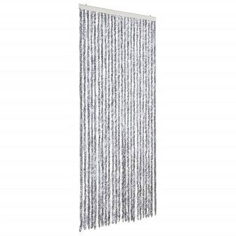 Vliegengordijn 100x220 cm chenille wit en grijs 2