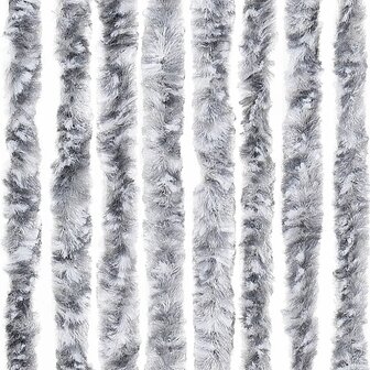 Vliegengordijn 100x220 cm chenille wit en grijs 6