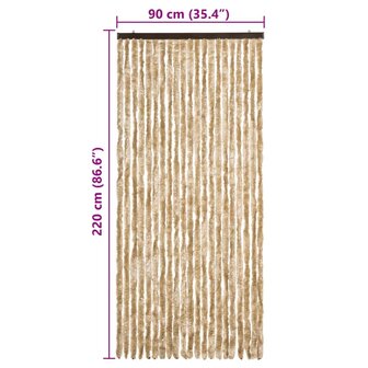 Vliegengordijn 90x220 cm chenille beige 7