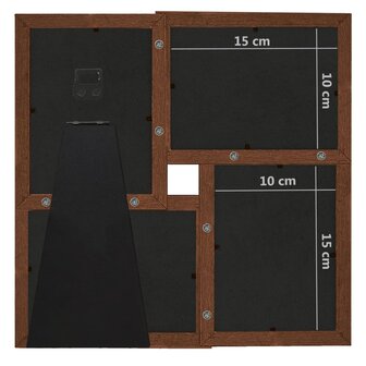Fotolijst voor 4x(10x15 cm) foto MDF donkerbruin 8