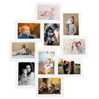 Fotolijst voor 10x(10x15 cm) foto MDF wit 2