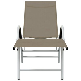 Ligbed textileen en aluminium taupe 3