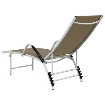 Ligbed textileen en aluminium taupe 5