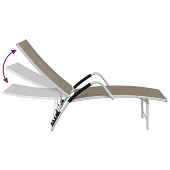 Ligbed textileen en aluminium taupe 6