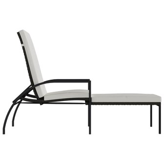 Ligbed met voetensteun polyetheen rattan bruin 4