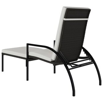 Ligbed met voetensteun polyetheen rattan bruin 5