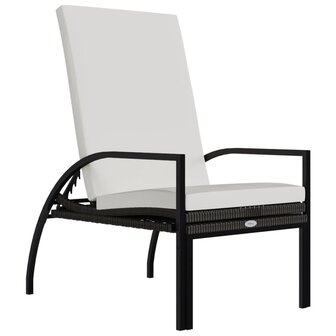 Ligbed met voetensteun polyetheen rattan bruin 7