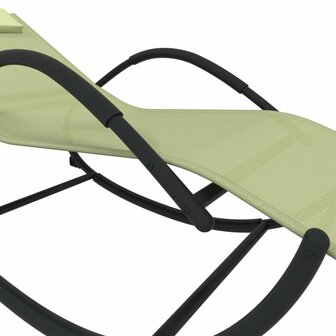 Ligbed schommelend staal en textileen cr&egrave;mekleurig 5
