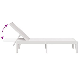 Ligbed 186x60x29 cm polypropeen wit 7