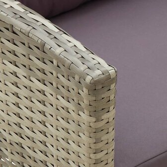 Tuinstoel met kussens poly rattan grijs 7