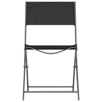 Tuinstoelen inklapbaar 4 st staal en textileen zwart 4