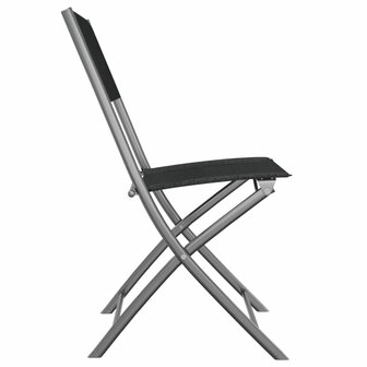 Tuinstoelen inklapbaar 4 st staal en textileen zwart 5