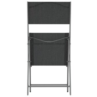 Tuinstoelen inklapbaar 4 st staal en textileen zwart 7