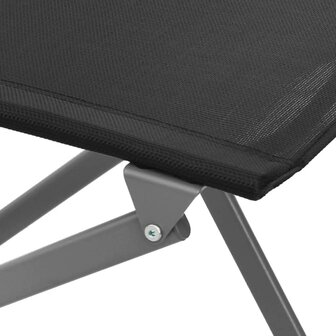 Tuinstoelen inklapbaar 4 st staal en textileen zwart 8