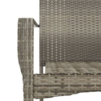 Tuinstoelen 2 st met kussens poly rattan grijs 8