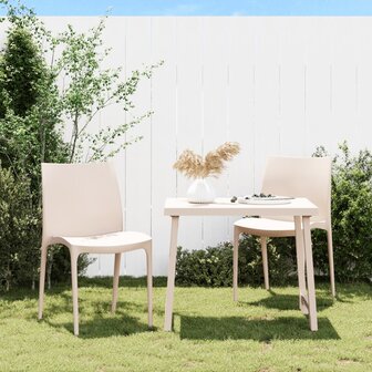 Tuinstoelen 2 st 50x46x80 cm polypropeen cr&egrave;mekleurig 1
