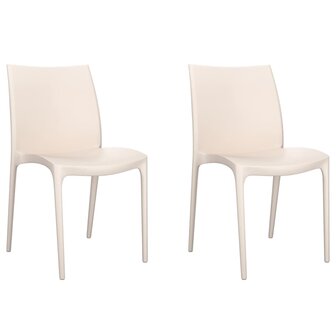 Tuinstoelen 2 st 50x46x80 cm polypropeen cr&egrave;mekleurig 2