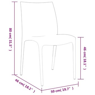 Tuinstoelen 2 st 50x46x80 cm polypropeen cr&egrave;mekleurig 8
