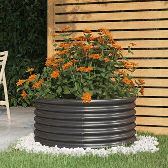 Plantenbak 80x80x36 cm gepoedercoat staal antracietkleurig 1