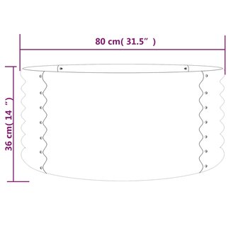 Plantenbak 80x80x36 cm gepoedercoat staal antracietkleurig 4