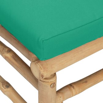 Tuinvoetenbank met kussen bamboe groen 5