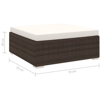 Voetensteun 1 st met kussen poly rattan bruin 4