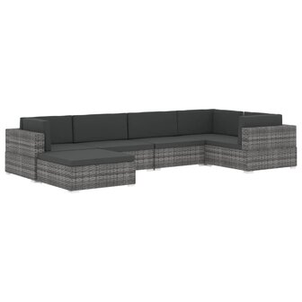 Voetensteun 1 st met kussen poly rattan bruin 8