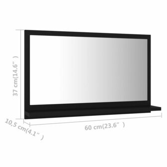 Badkamerspiegel 60x10,5x37 cm bewerkt hout zwart 7