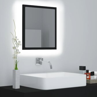Badkamerspiegel LED 40x8,5x37 cm acryl zwart 1