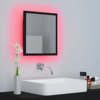 Badkamerspiegel LED 40x8,5x37 cm acryl zwart 5
