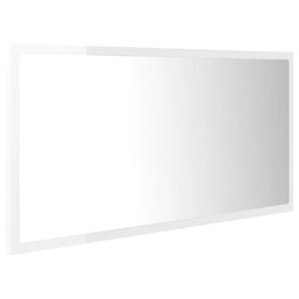 Badkamerspiegel LED 90x8,5x37 cm acryl hoogglans wit 4